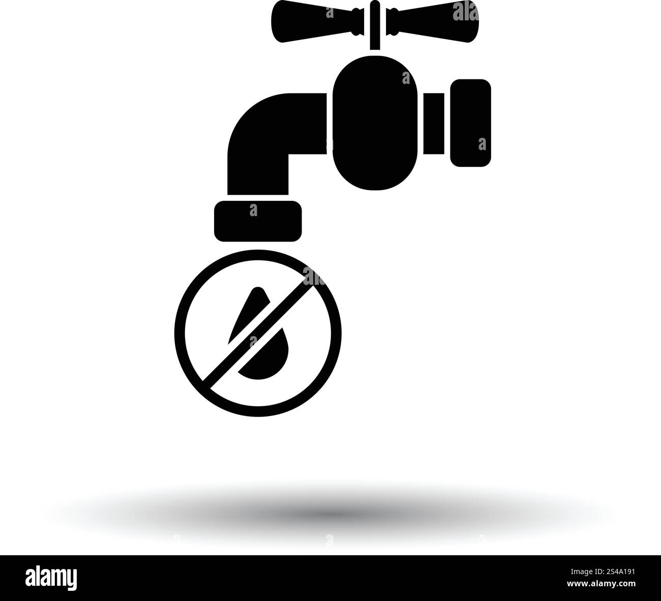 L'eau chute d'eau robinet avec icône. Fond blanc avec design de l'ombre. Vector illustration. Illustration de Vecteur