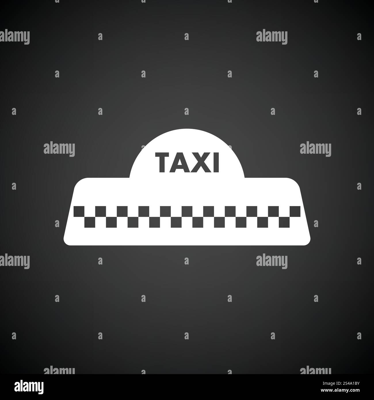 Toit Taxi icône. Fond noir avec blanc. Vector illustration. Illustration de Vecteur