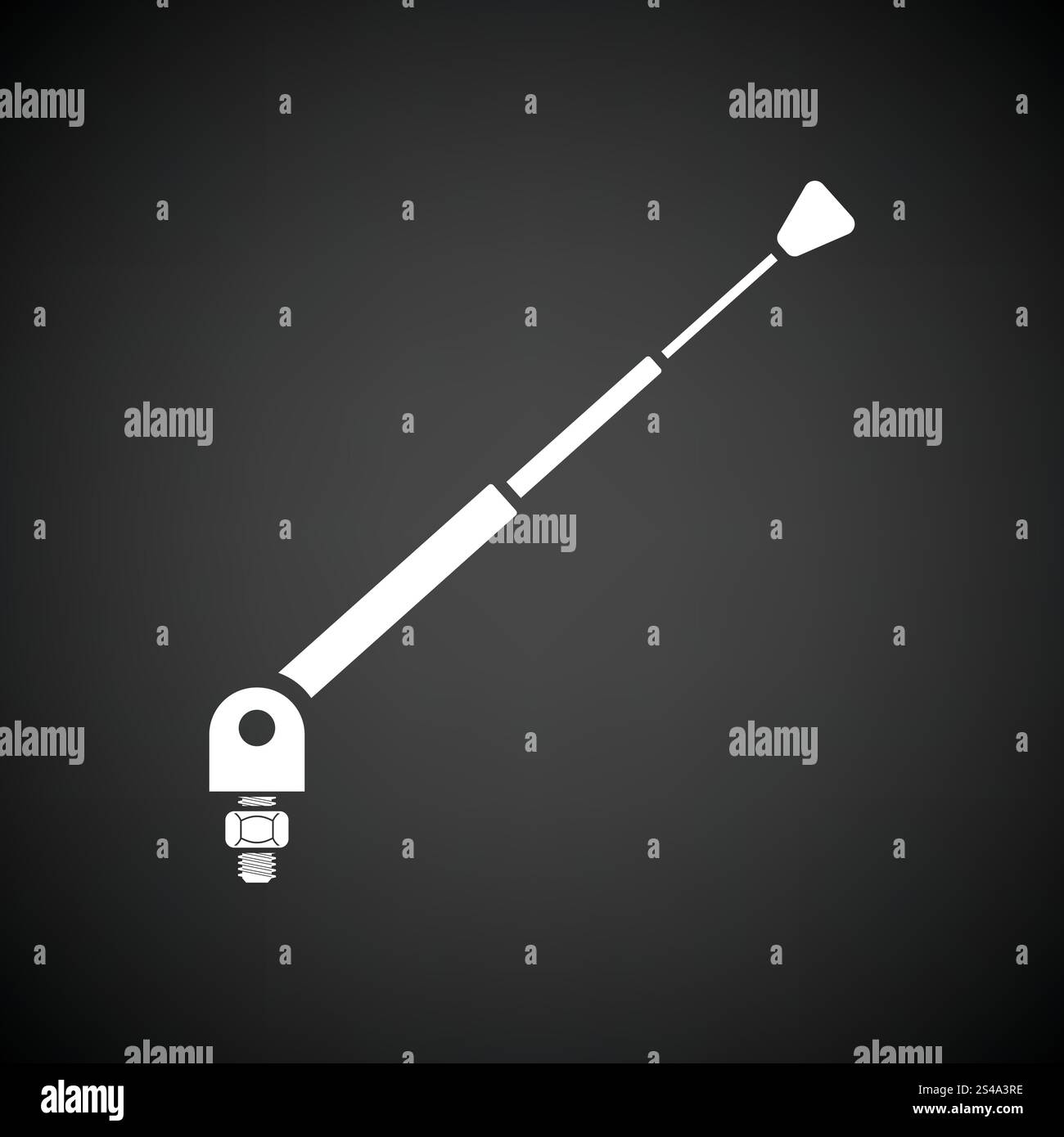 Composante de l'antenne radio. Fond noir avec blanc. Vector illustration. Illustration de Vecteur