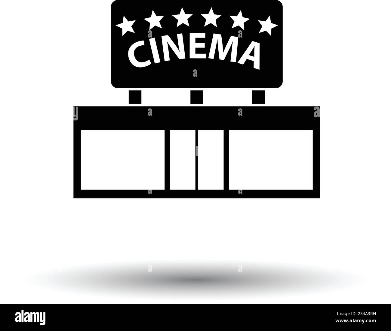 L'icône de l'entrée du cinéma. Fond blanc avec design de l'ombre. Vector illustration. Illustration de Vecteur
