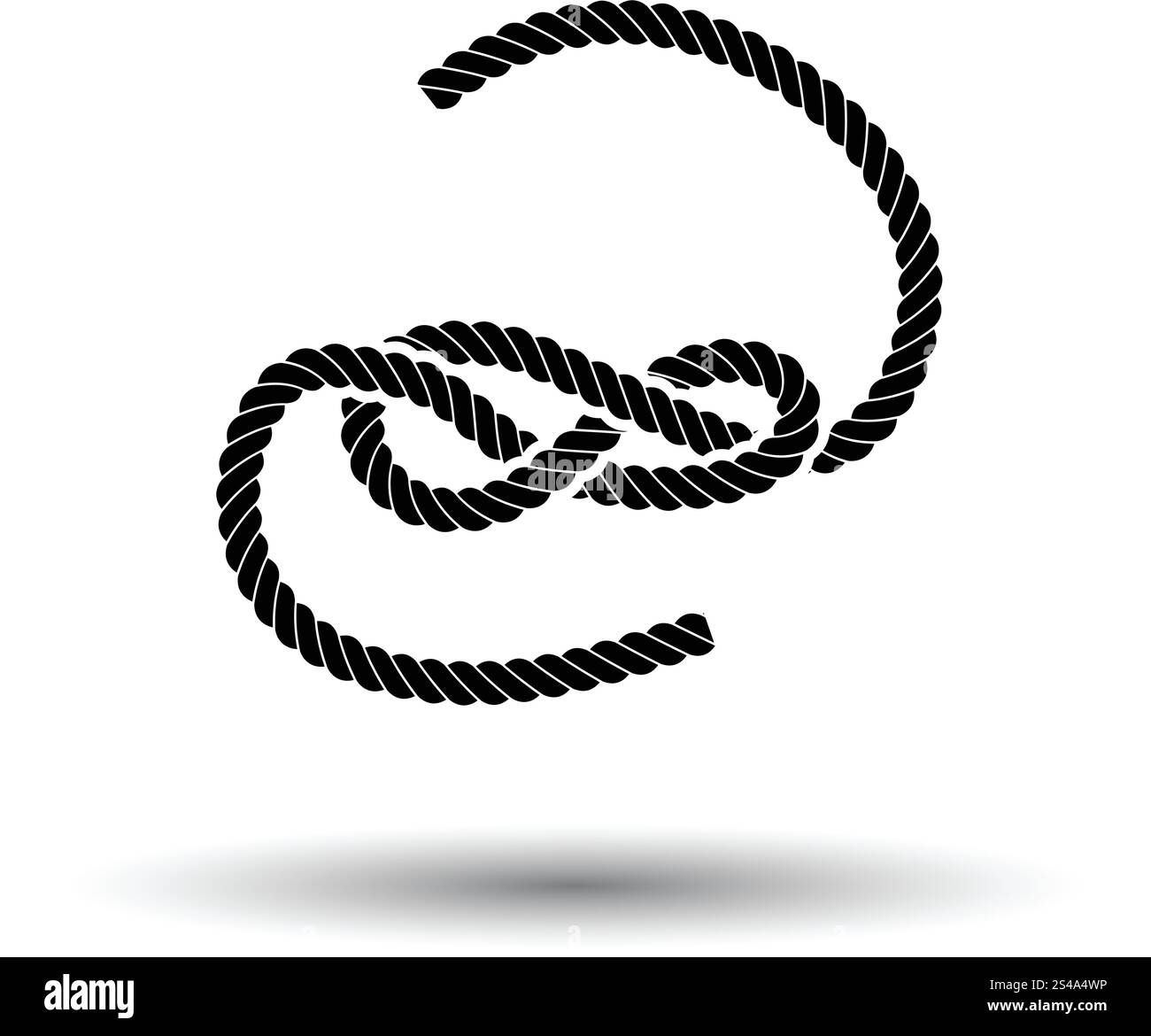 Knoted l'icône de la corde. Fond blanc avec design de l'ombre. Vector illustration. Illustration de Vecteur