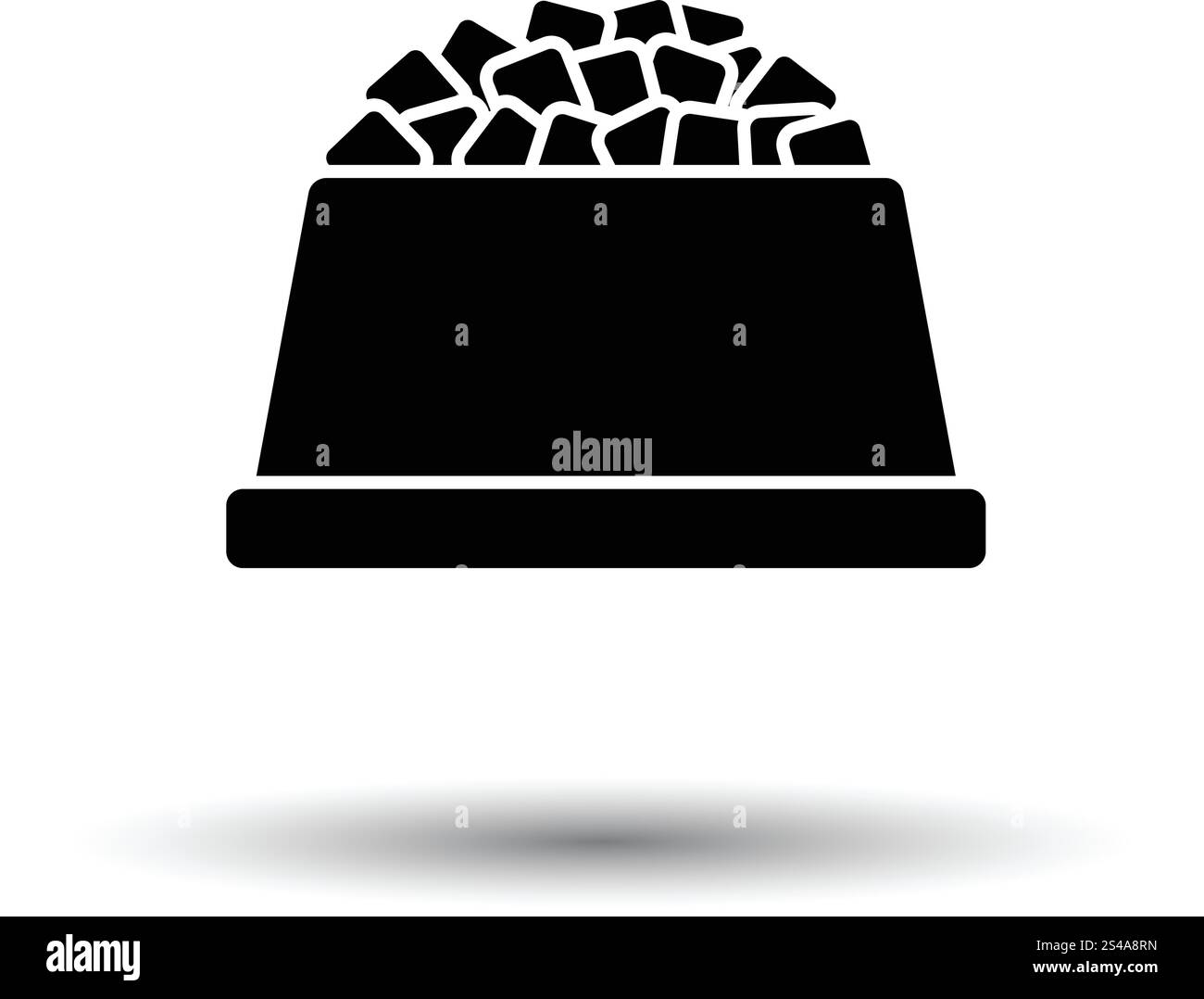 Bol de nourriture pour chiens. Fond noir avec blanc. Vector illustration. Illustration de Vecteur