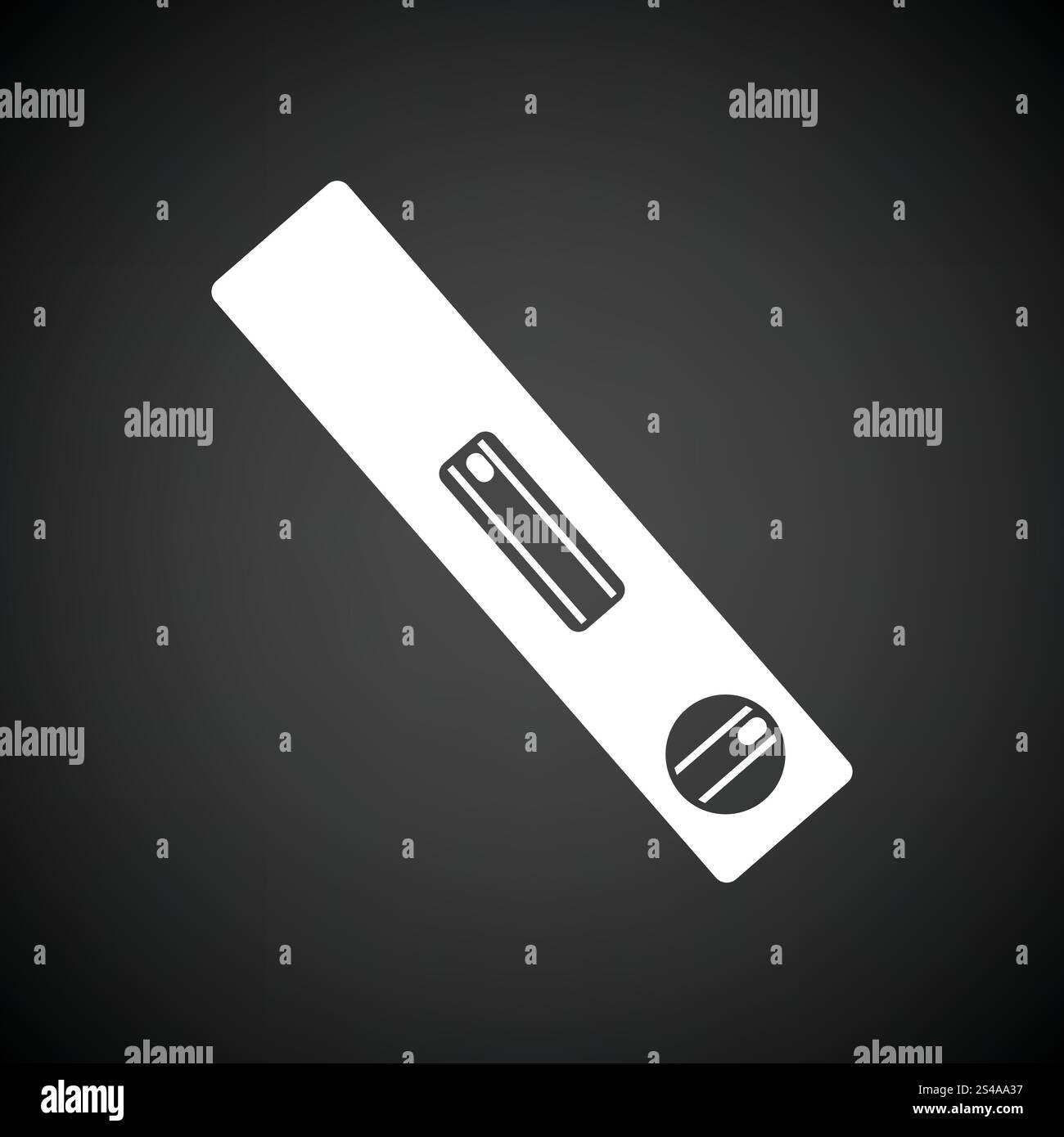 Icône de niveau de construction . Fond noir avec blanc. Vector illustration. Illustration de Vecteur