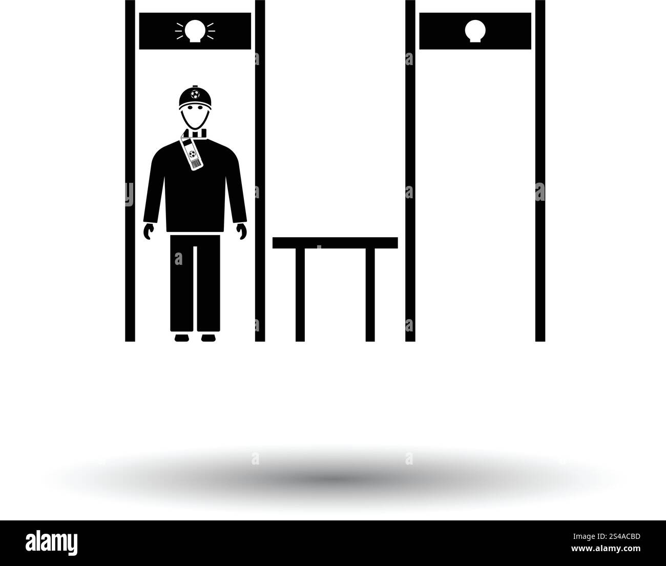 Détecteur de métal du stade avec l'inspection du châssis l'icône du ventilateur. Fond blanc avec design de l'ombre. Vector illustration. Illustration de Vecteur Détecteur de métal du stade avec l'inspection du châssis l'icône du ventilateur. Fond blanc avec design de l'ombre. Vector illustration. Illustration de Vecteur
