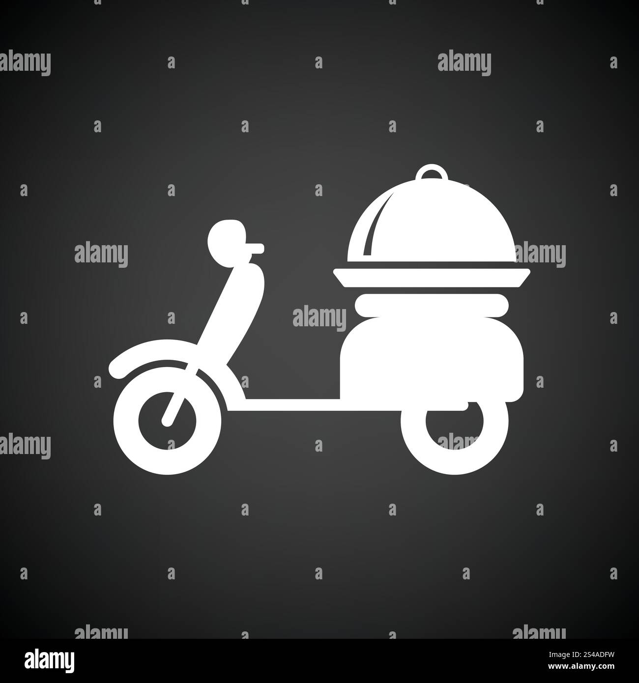 La prestation de l'icône de moto. Fond noir avec blanc. Vector illustration. Illustration de Vecteur