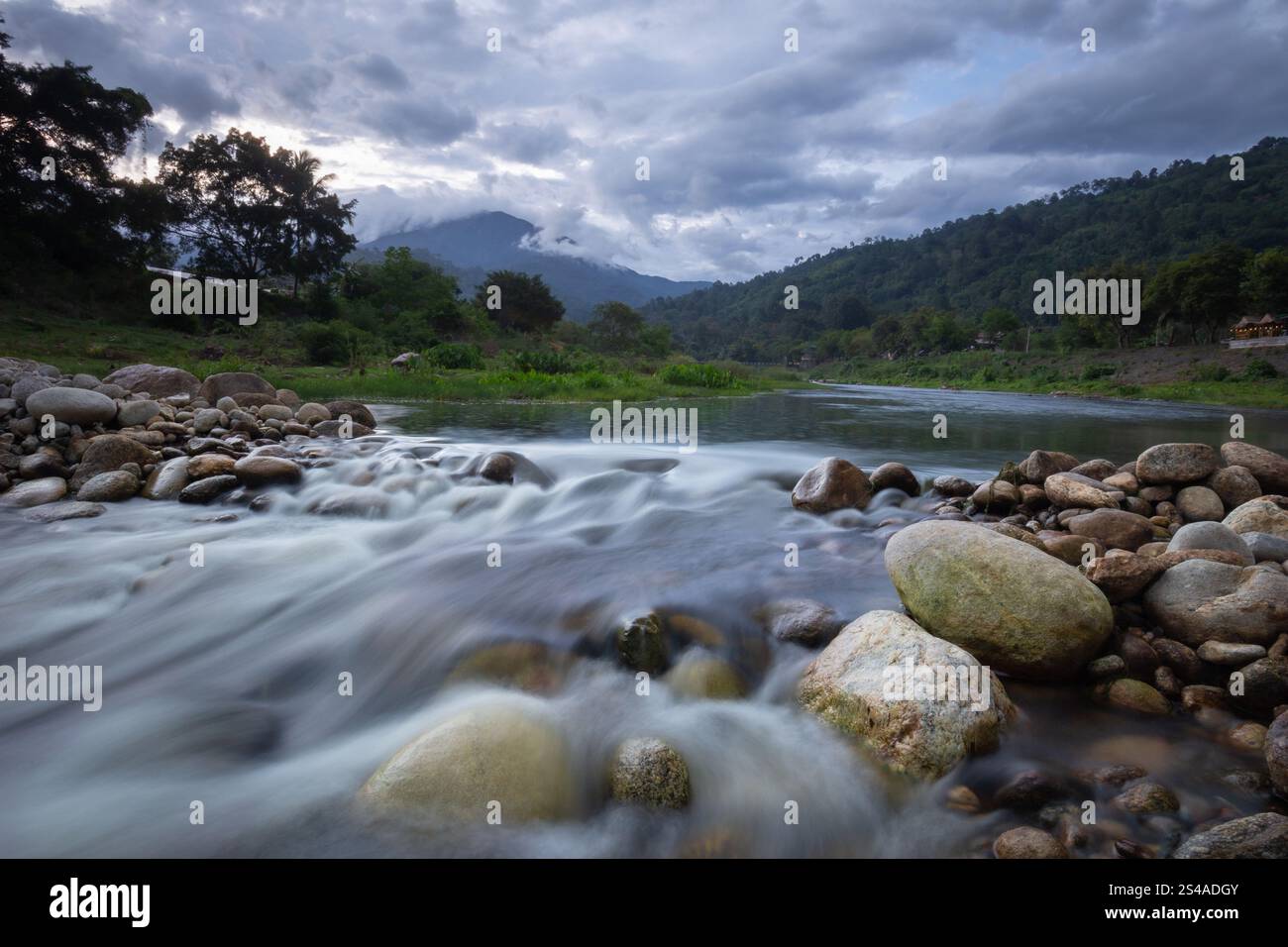 Khiriwong village est sa tranquillité, l'expérience de la vie rurale, et l'atmosphère d'un village au milieu d'une vallée, Nakhonsri Thammarat Banque D'Images