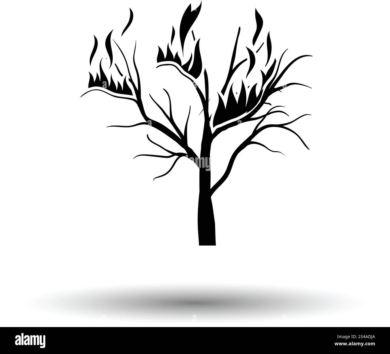 L'icône de forêt. Fond blanc avec design de l'ombre. Vector illustration. Illustration de Vecteur