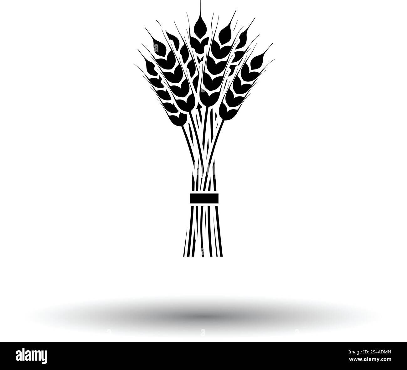 L'icône du blé. Fond blanc avec design de l'ombre. Vector illustration. Illustration de Vecteur