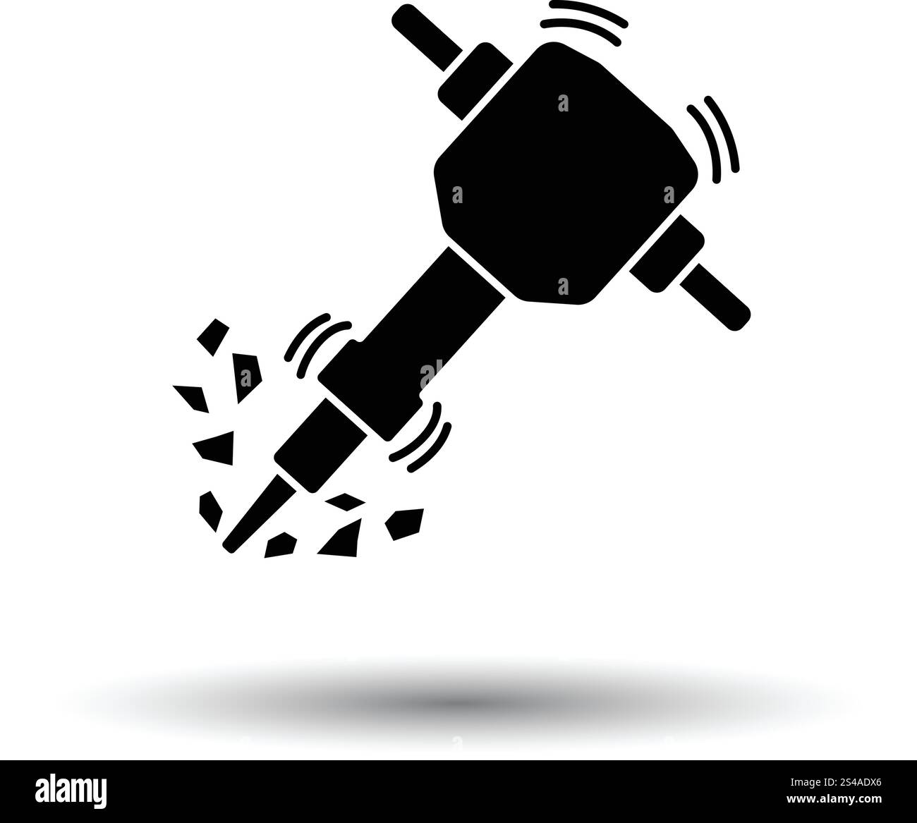 La construction de l'icône marteau-piqueur. Fond blanc avec design de l'ombre. Vector illustration. Illustration de Vecteur