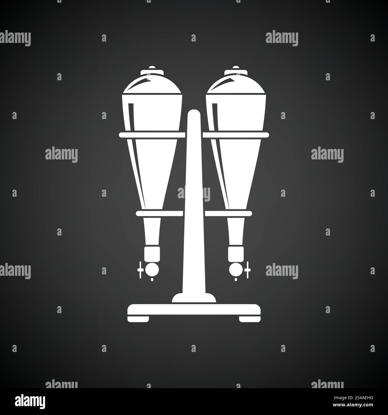 Siphon Soda l'icône de l'équipement. Fond noir avec blanc. Vector illustration. Illustration de Vecteur