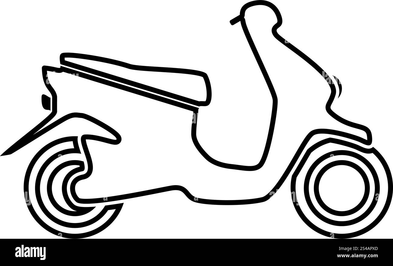 Icône noire scooter . Illustration de Vecteur