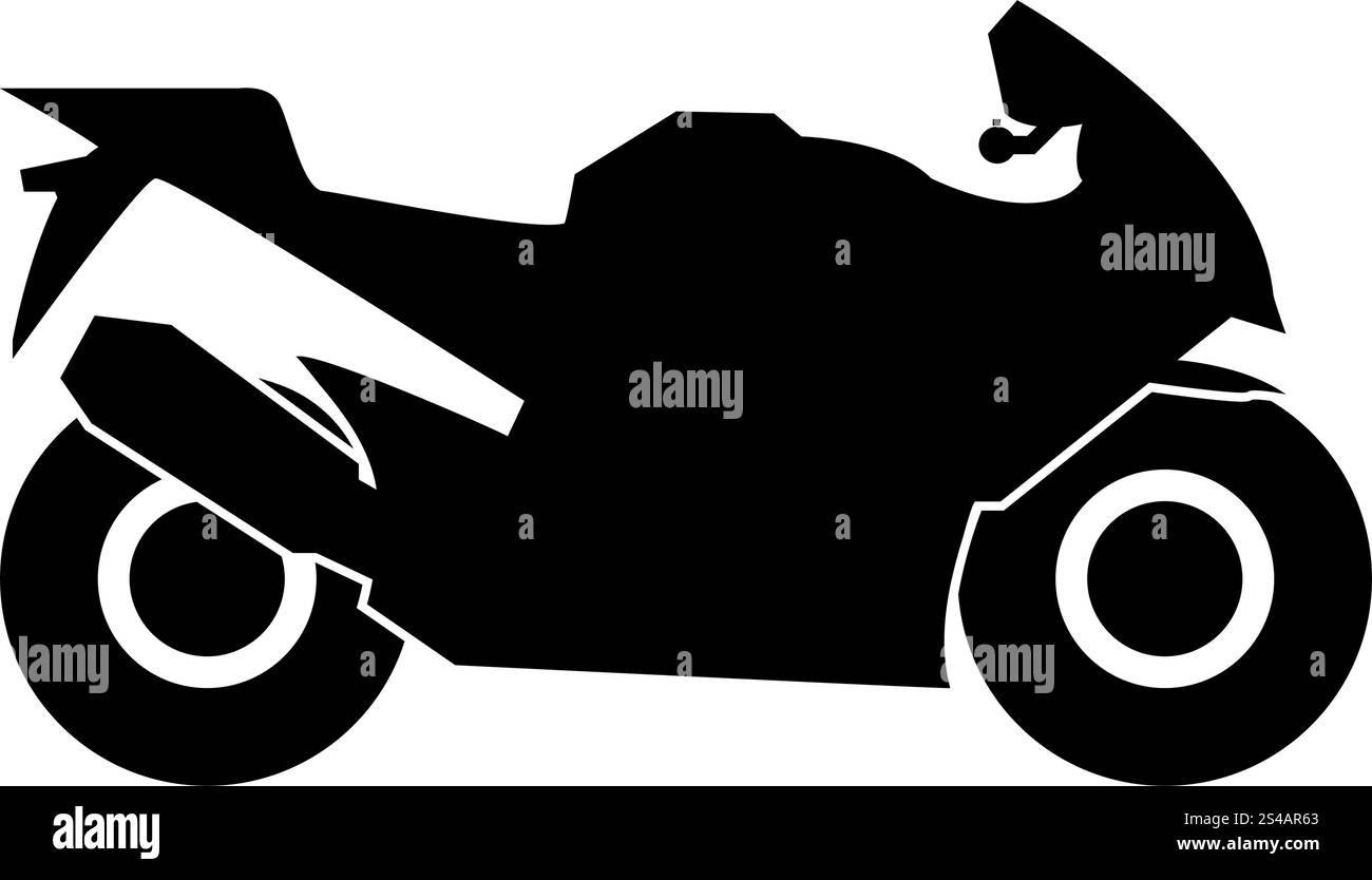 Icône noire moto . Illustration de Vecteur