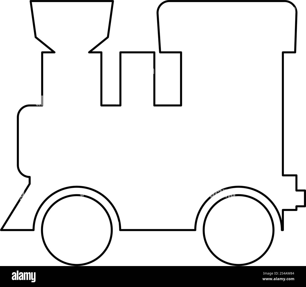 Locomotive à vapeur - icône noire de train . Illustration de Vecteur