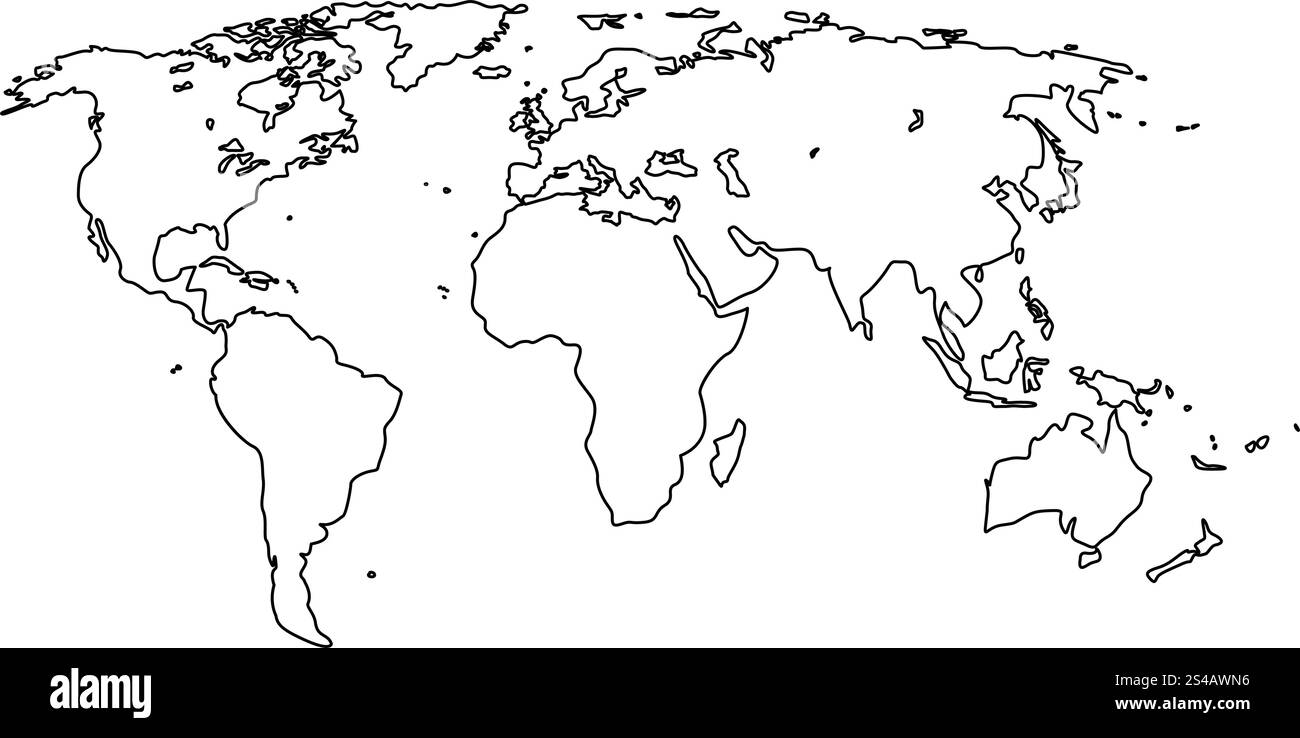 Icône noire de la carte du monde . Illustration de Vecteur