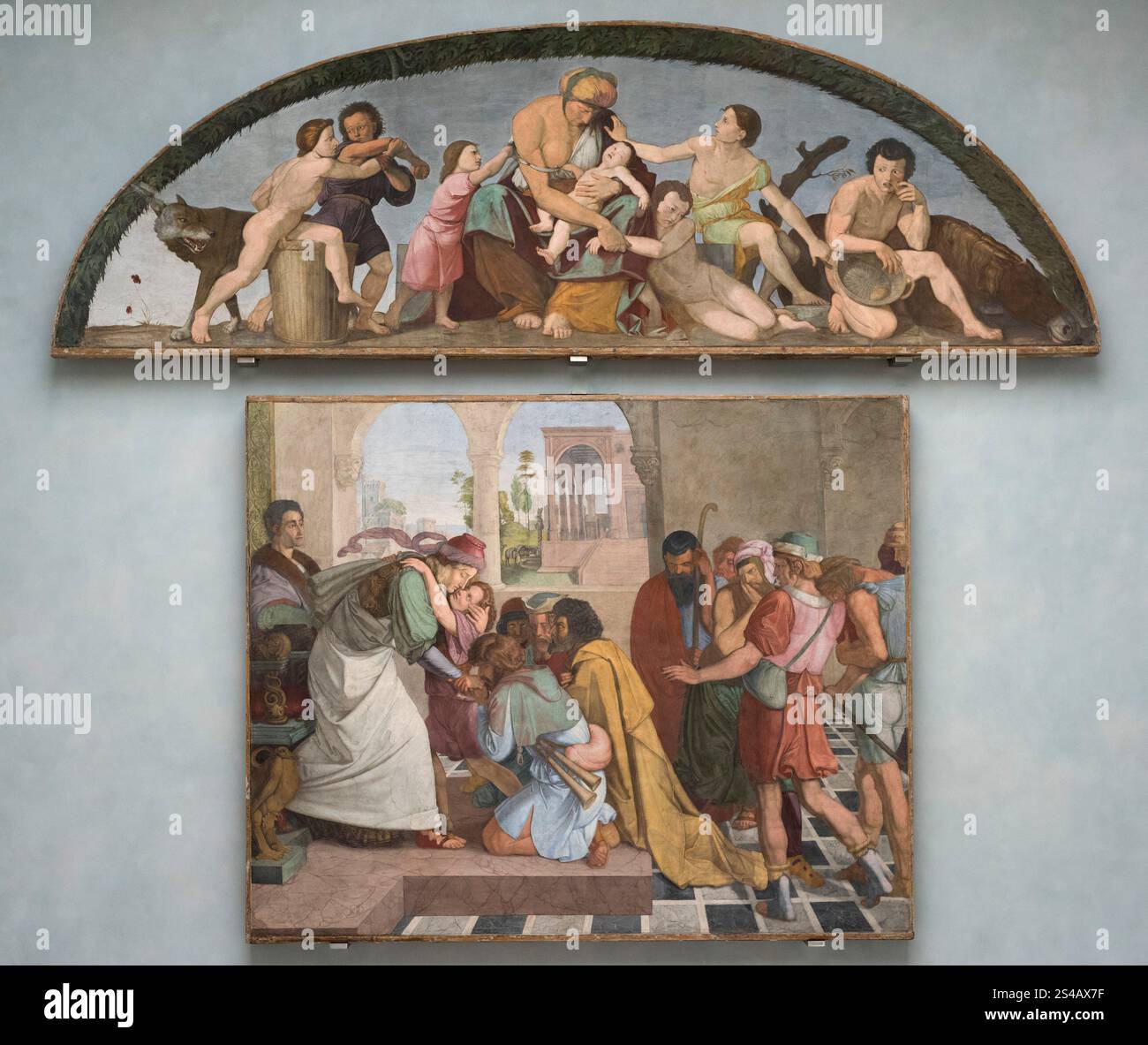 Peter von Cornelius (1783-1867), Joseph se révèle à ses Frères, vers 1816, fresque de la Casa Bartholdy à Rome. Wandbilder aus der Casa Bart Banque D'Images