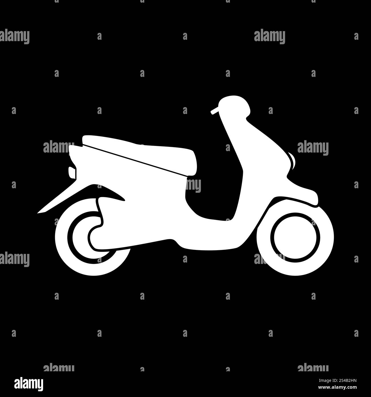 Scooter il est icône blanche .. Scooter il est icône blanche. Style plat. Illustration de Vecteur