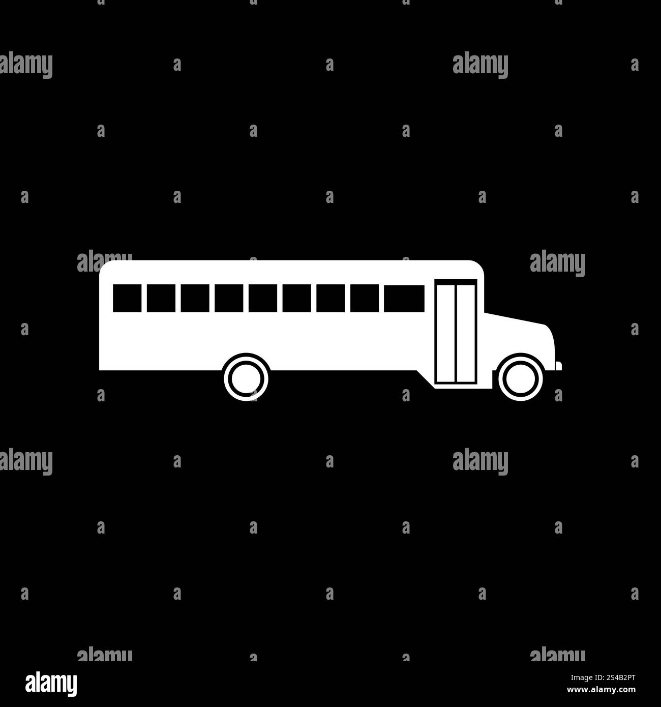 Bus scolaire il est icône blanche .. Bus scolaire il est icône blanche. Style plat. Illustration de Vecteur