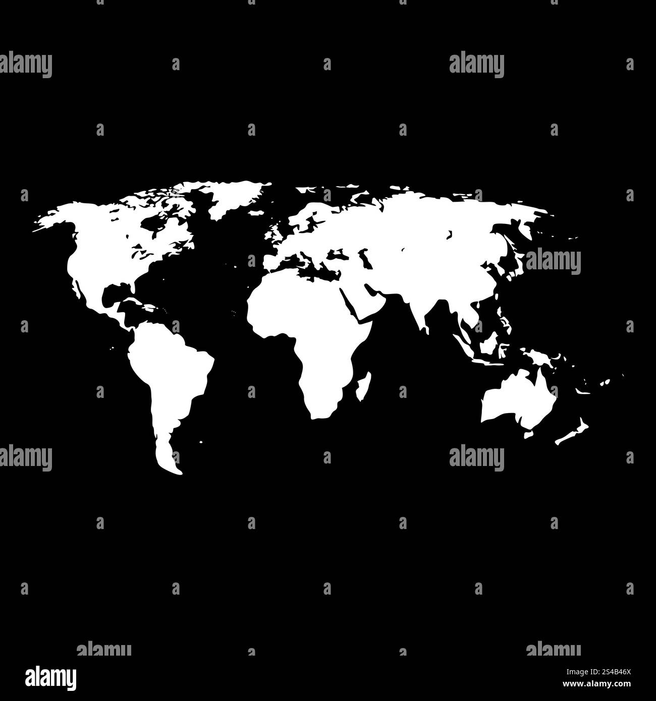 Carte du monde il est icône blanche .. Carte du monde C'est une icône blanche. Style plat. Illustration de Vecteur