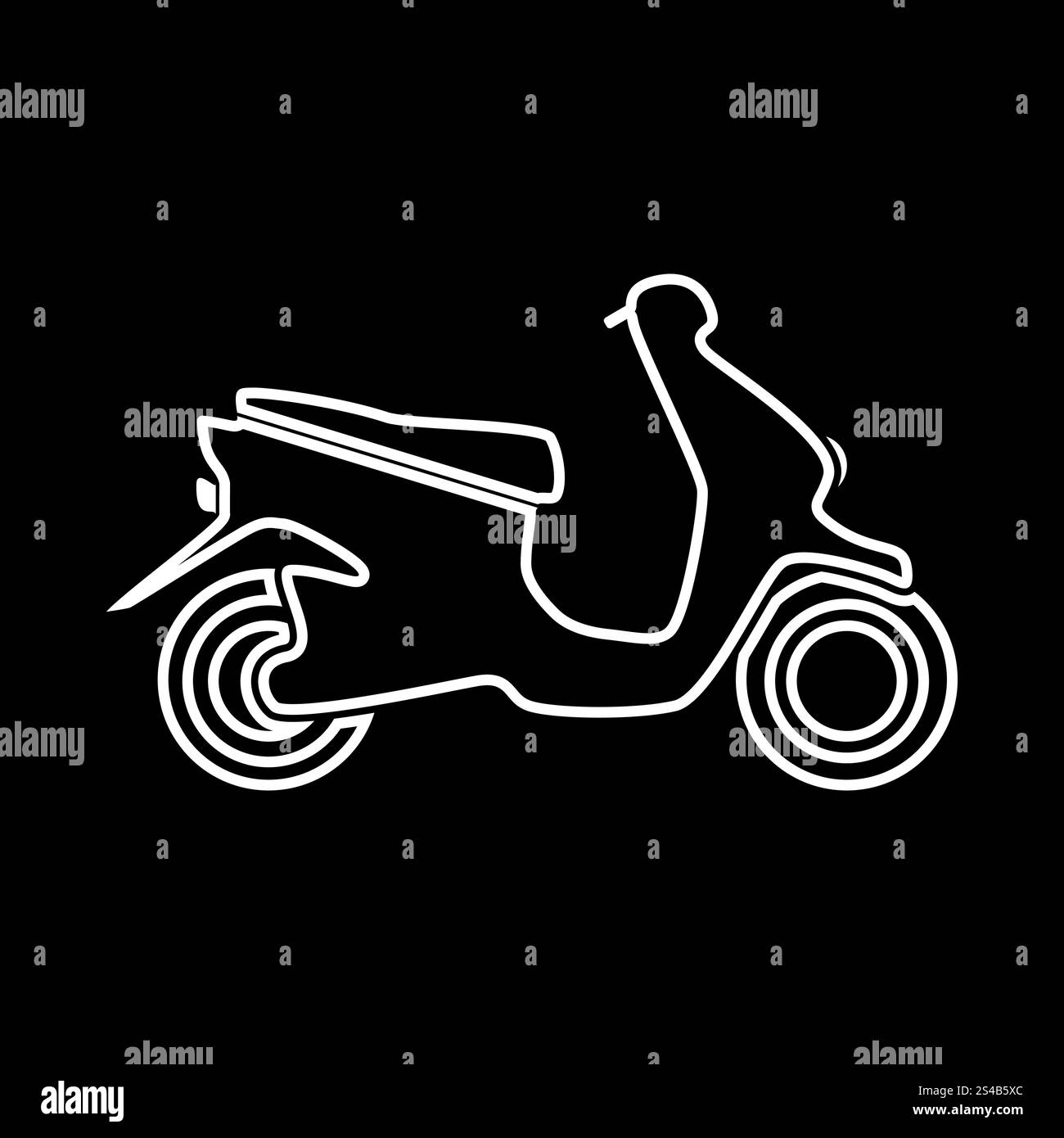 Icône blanche de scooter . Illustration de Vecteur