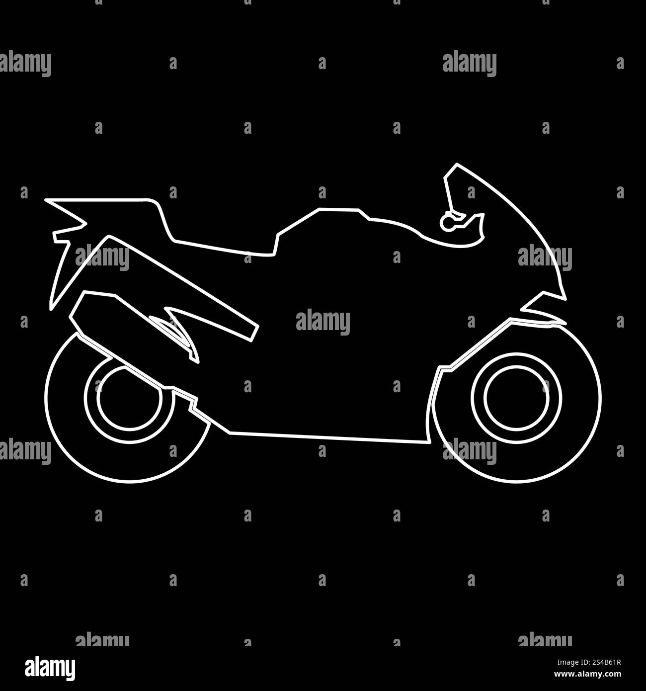 Icône blanche moto . Illustration de Vecteur