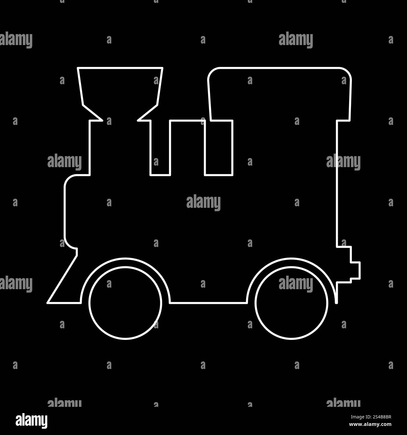 Locomotive à vapeur - icône blanche de train. Illustration de Vecteur