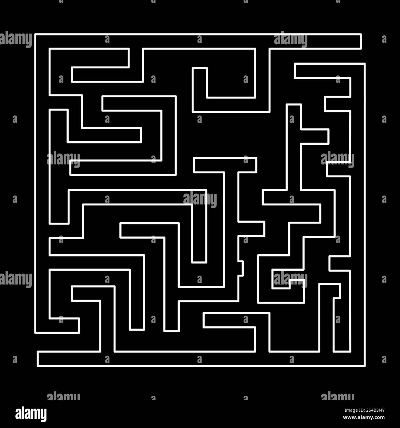 Labyrinthe, labyrinthe énigme icône blanche. Illustration de Vecteur