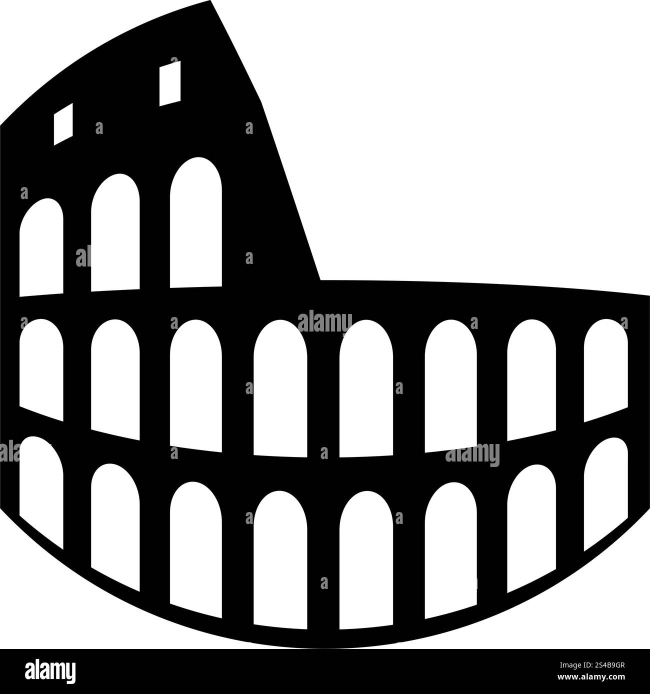 Coliseum icône noire . Illustration de Vecteur