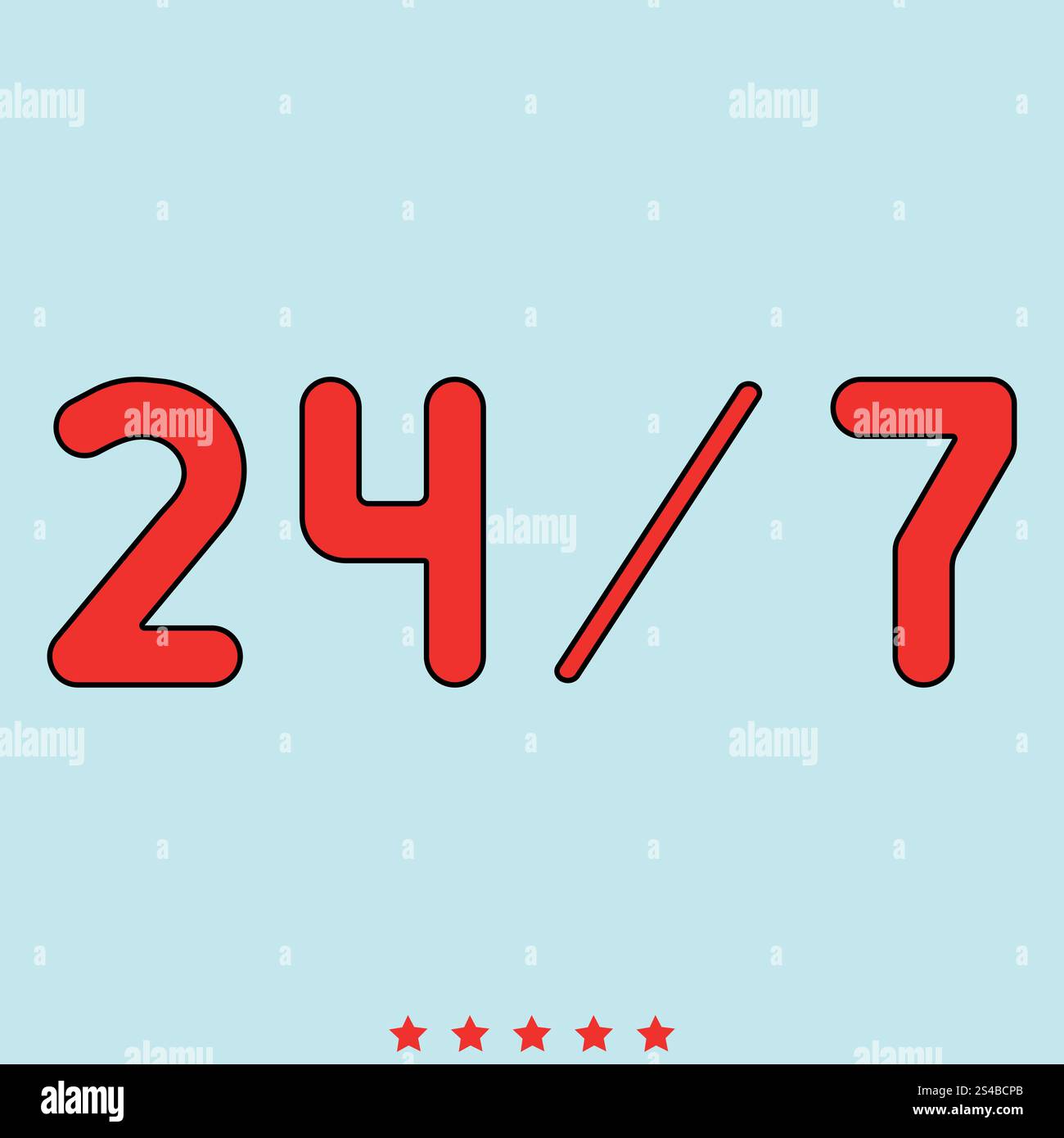 24/7 icône de service .. 24/7 icône de service . Illustration de Vecteur