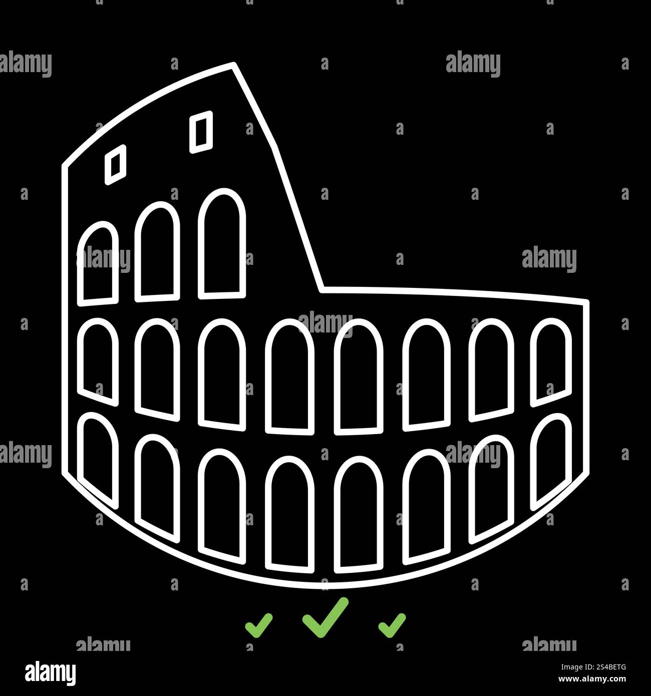 Coliseum il est icône blanche .. Coliseum il est icône blanche. Style plat Illustration de Vecteur