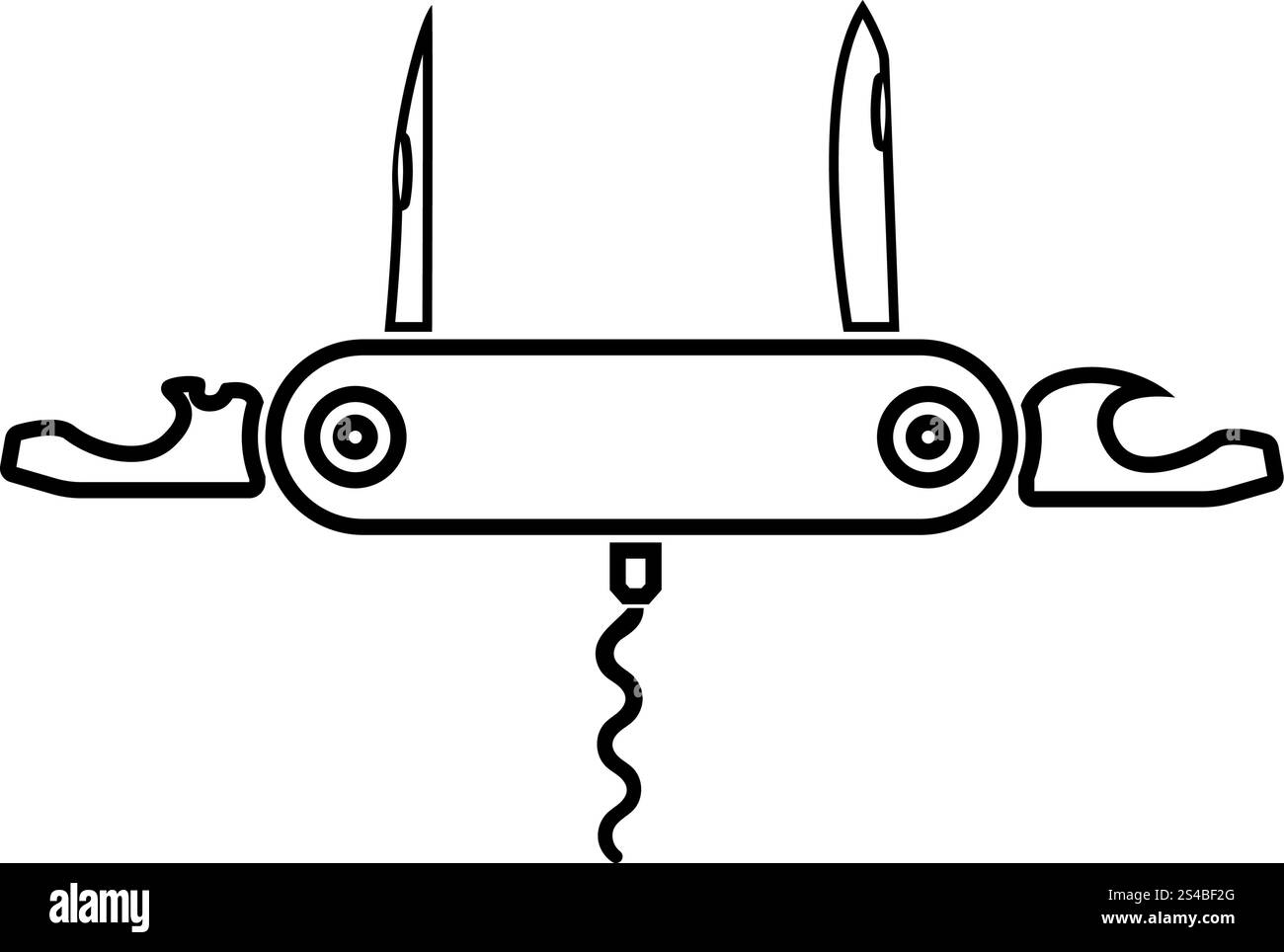 Canif couteau de poche ou icône noire . Illustration de Vecteur