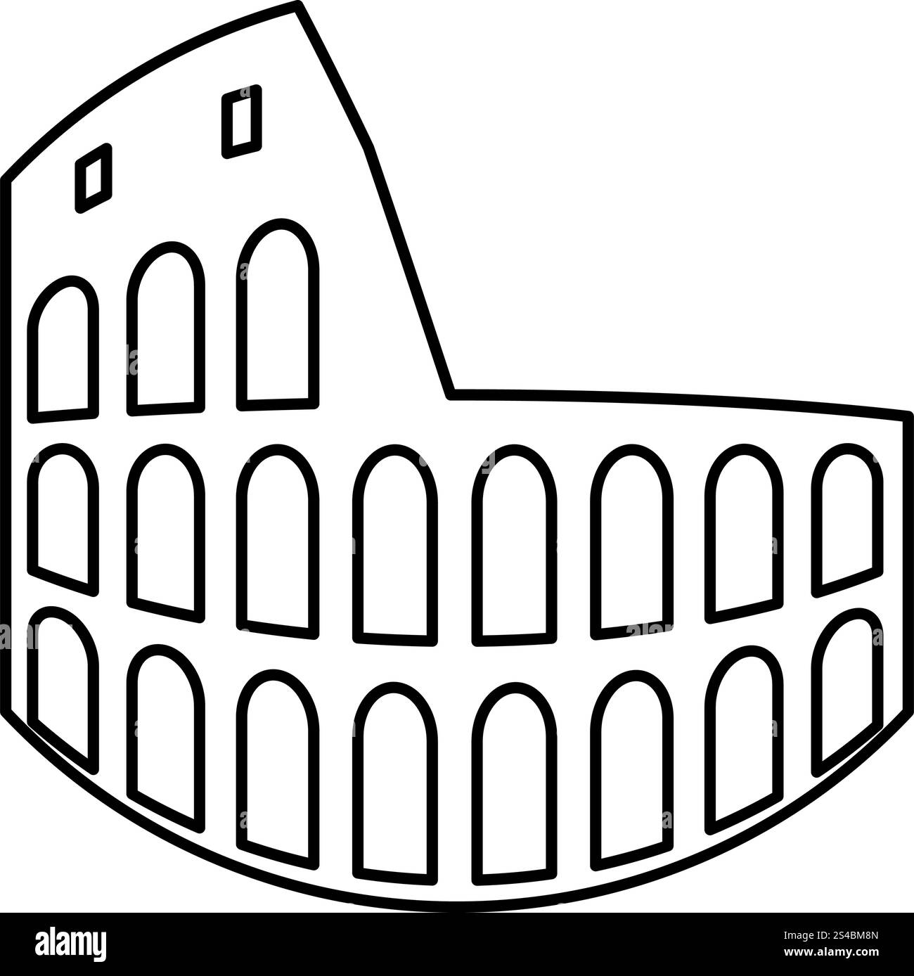 Coliseum icône noire . Illustration de Vecteur