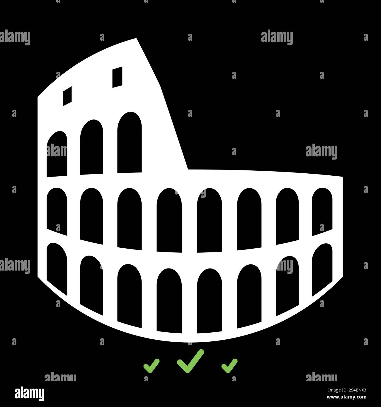 Coliseum il est icône blanche .. Coliseum il est icône blanche. Style plat Illustration de Vecteur