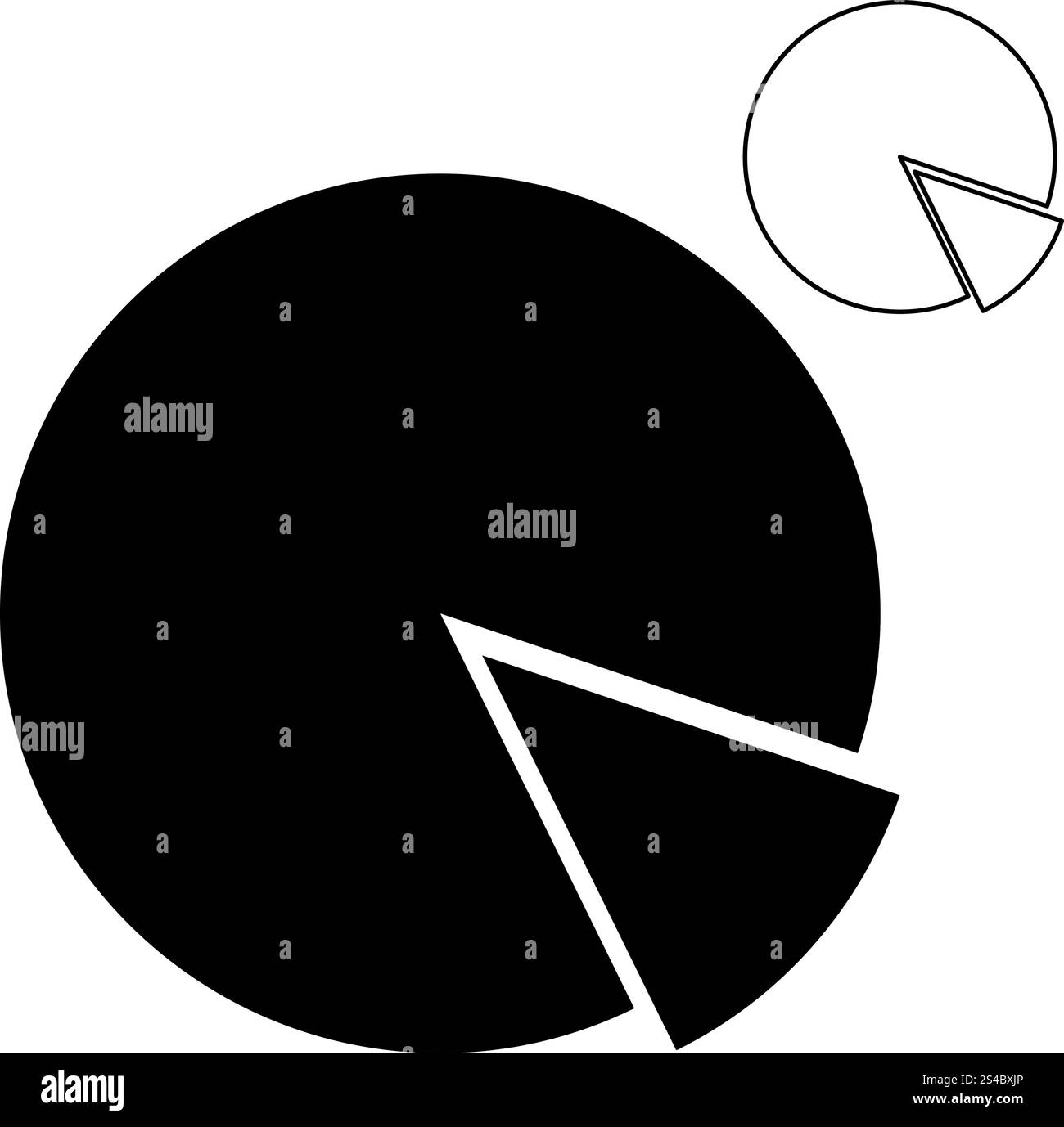 Le graphique circulaire noir avec la pièce.. Le graphique circulaire noir avec la partie elle est définie. Illustration de Vecteur