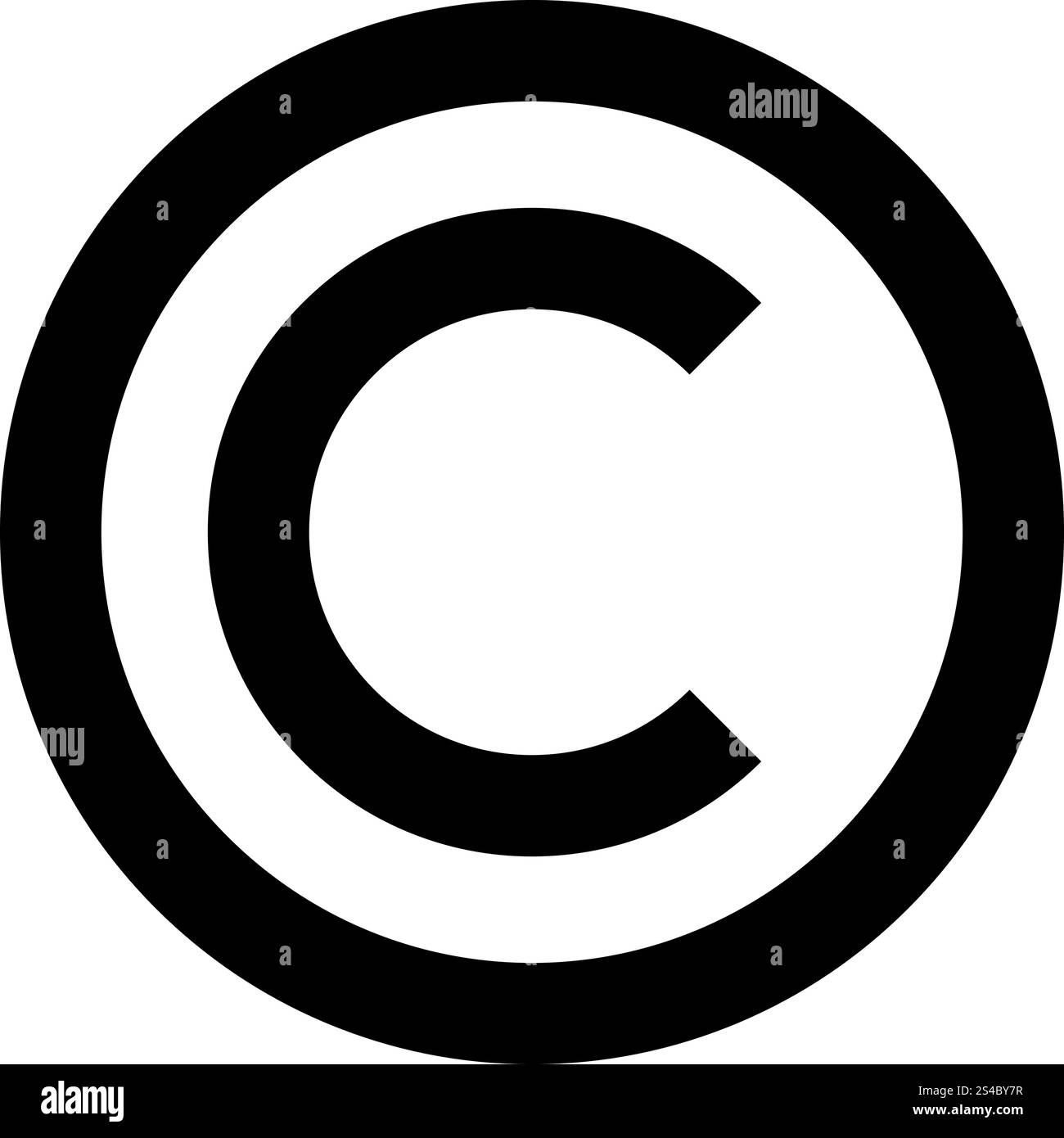 Icône de symbole de copyright de couleur noire Illustration de Vecteur
