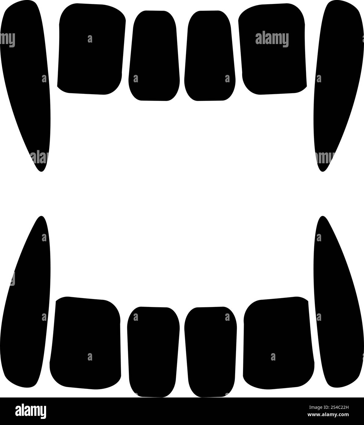 Vampire & rsquo ; s Teeths icône couleur noire illustration vectorielle style plat image simple Illustration de Vecteur