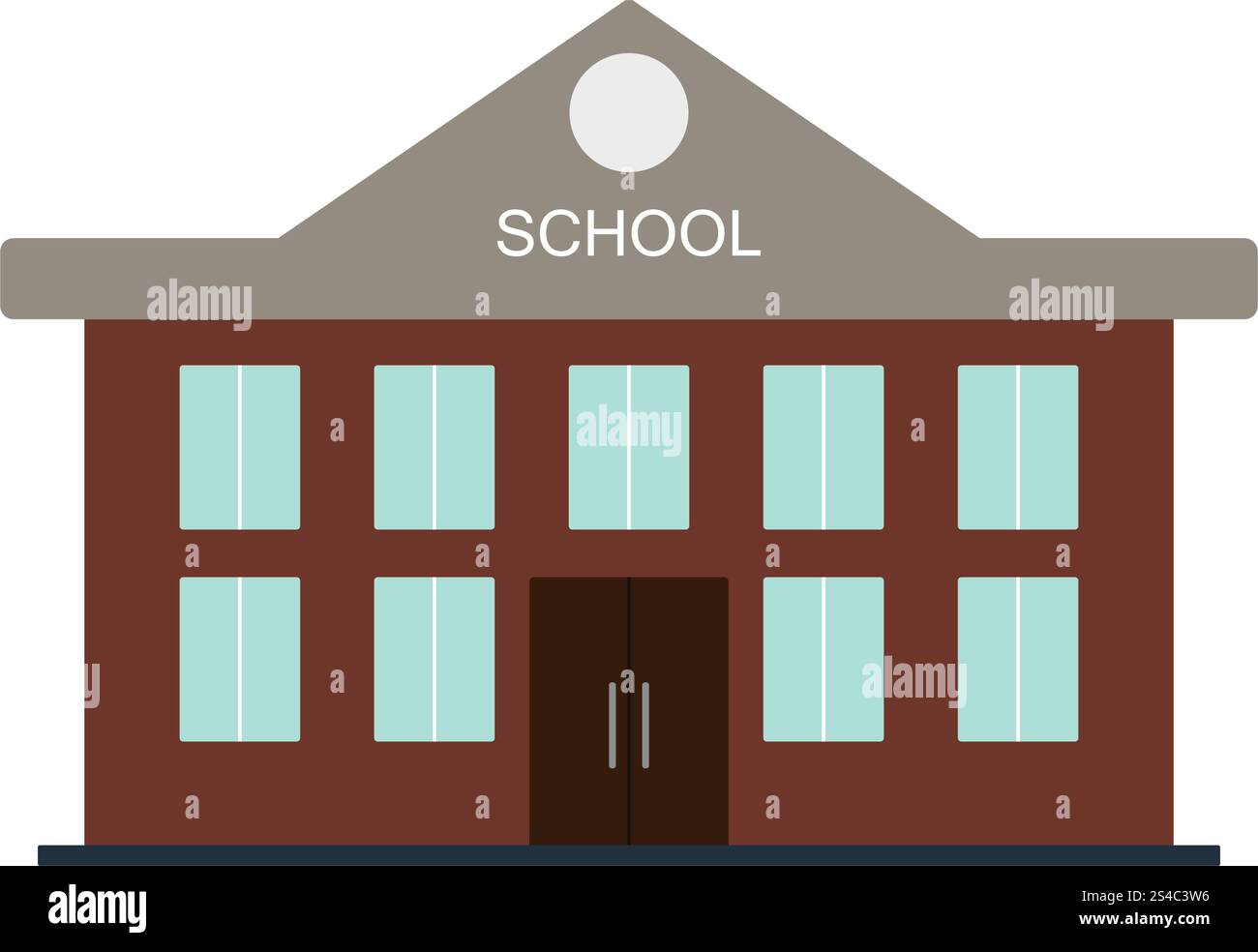 Icône de bâtiment scolaire. Icône de bâtiment scolaire. Conception de couleur plate. Illustration vectorielle. Illustration de Vecteur