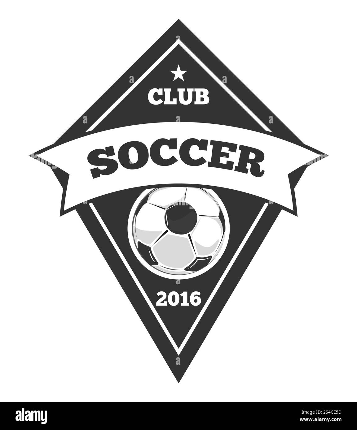 Modèle de logo de football de vecteur, emblème en blanc isolé noir. Modèle de logo de football de vecteur, emblème en noir isolé sur blanc. Illustration monochrome de l'emblème du club de football Illustration de Vecteur