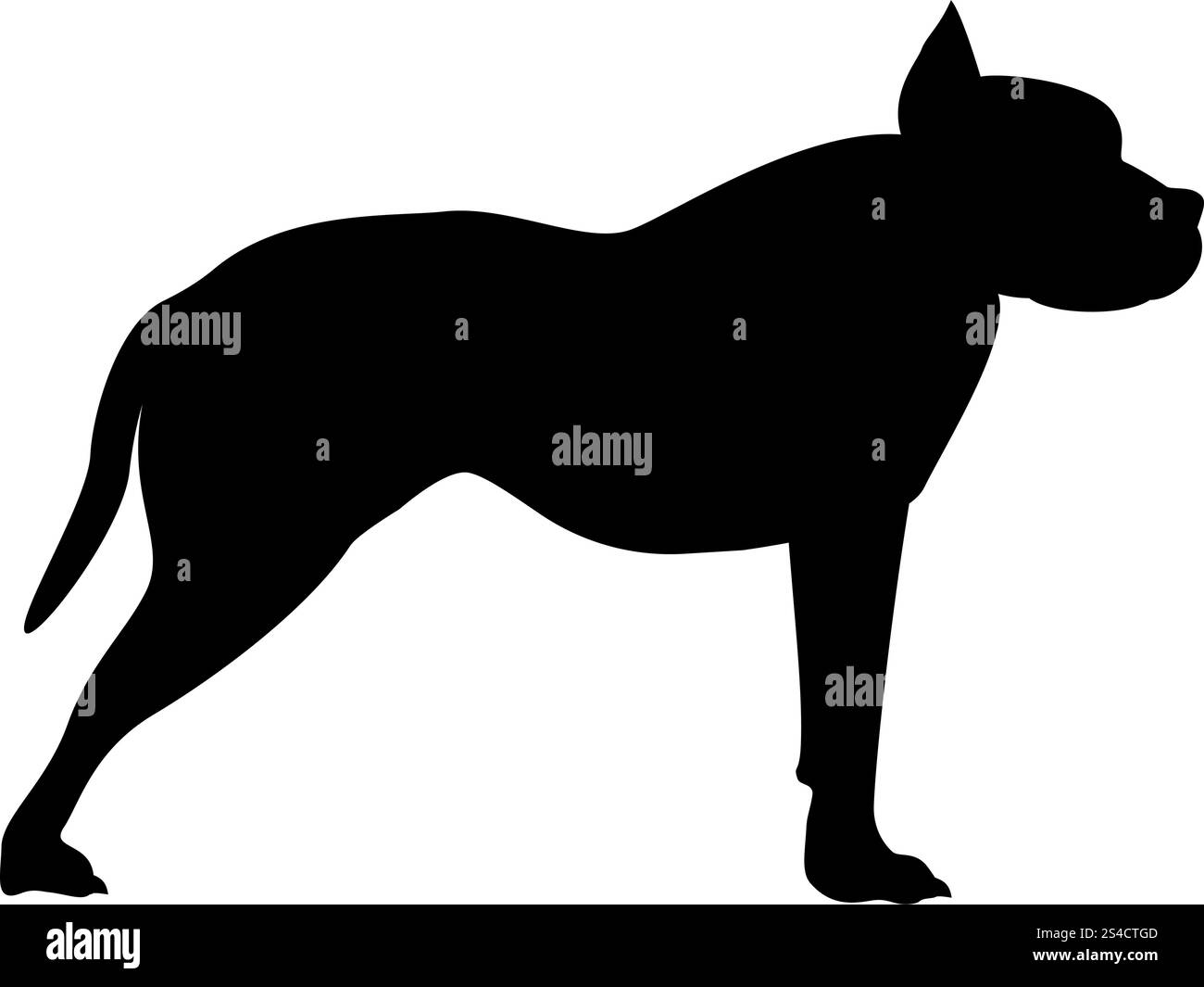 Pit-bull terrier icon noir vector illustration couleur style plat simple image Illustration de Vecteur