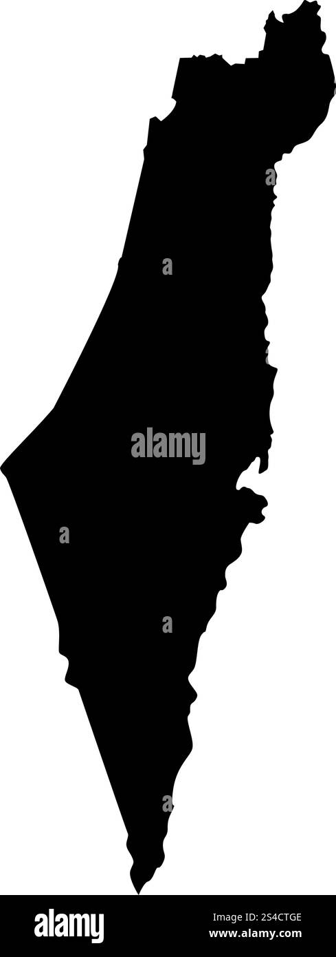 L'icône de carte d'Israël d'illustration vectorielle couleur noir style plat simple image Illustration de Vecteur