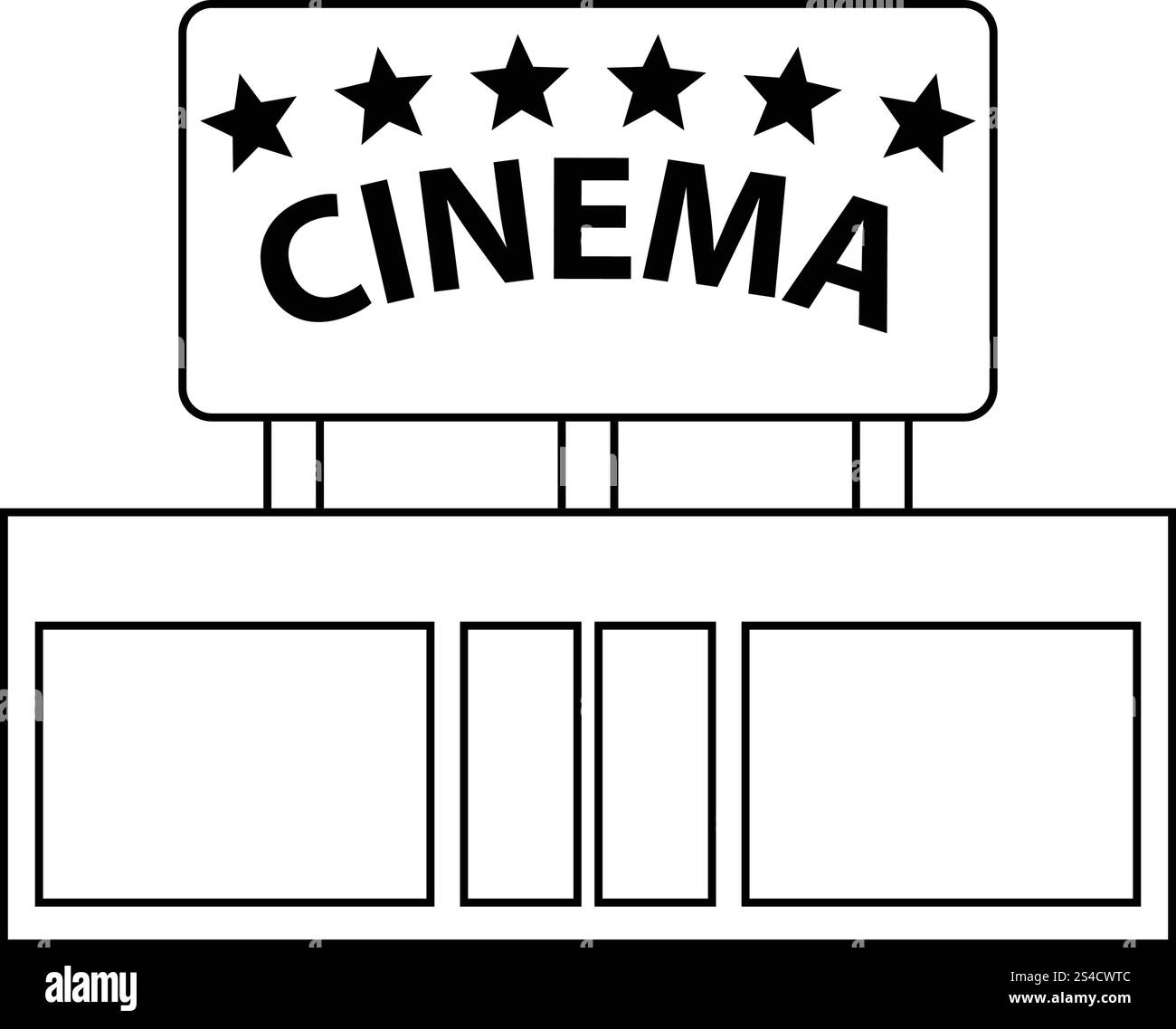 L'icône de l'entrée du cinéma. Fine ligne design. Vector illustration. Illustration de Vecteur