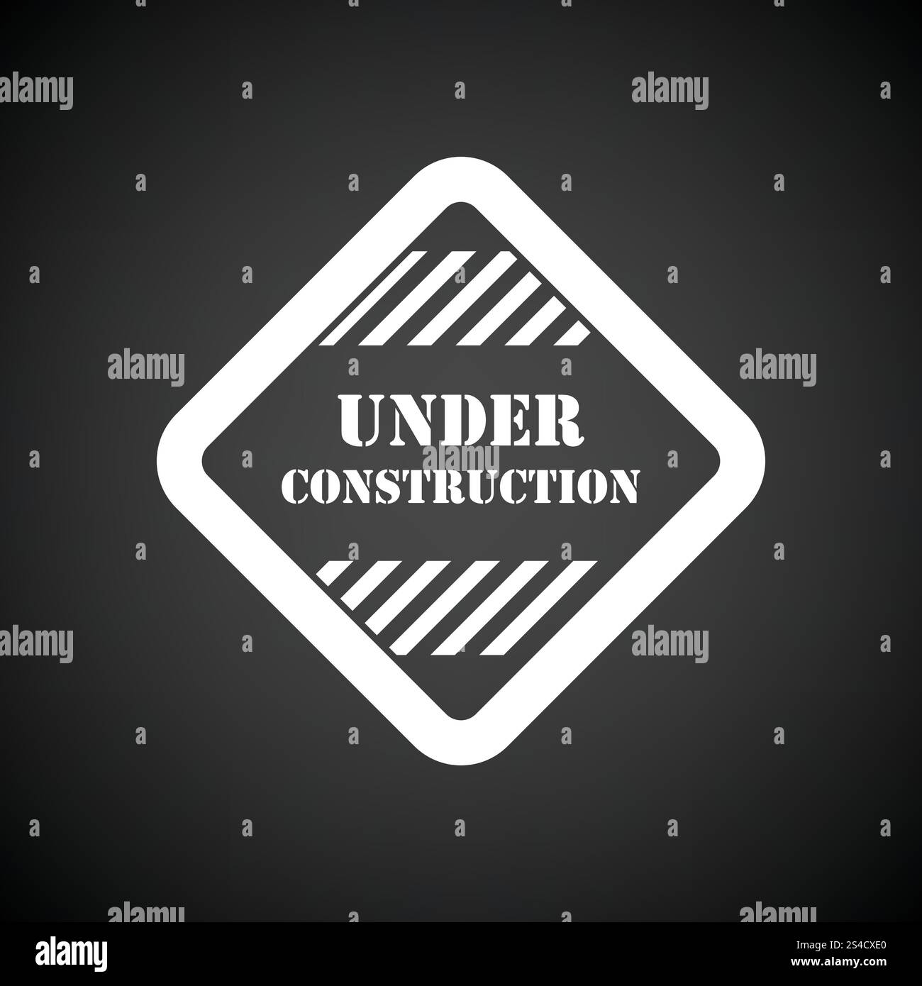 De l'icône en construction. Fond noir avec blanc. Vector illustration. Illustration de Vecteur