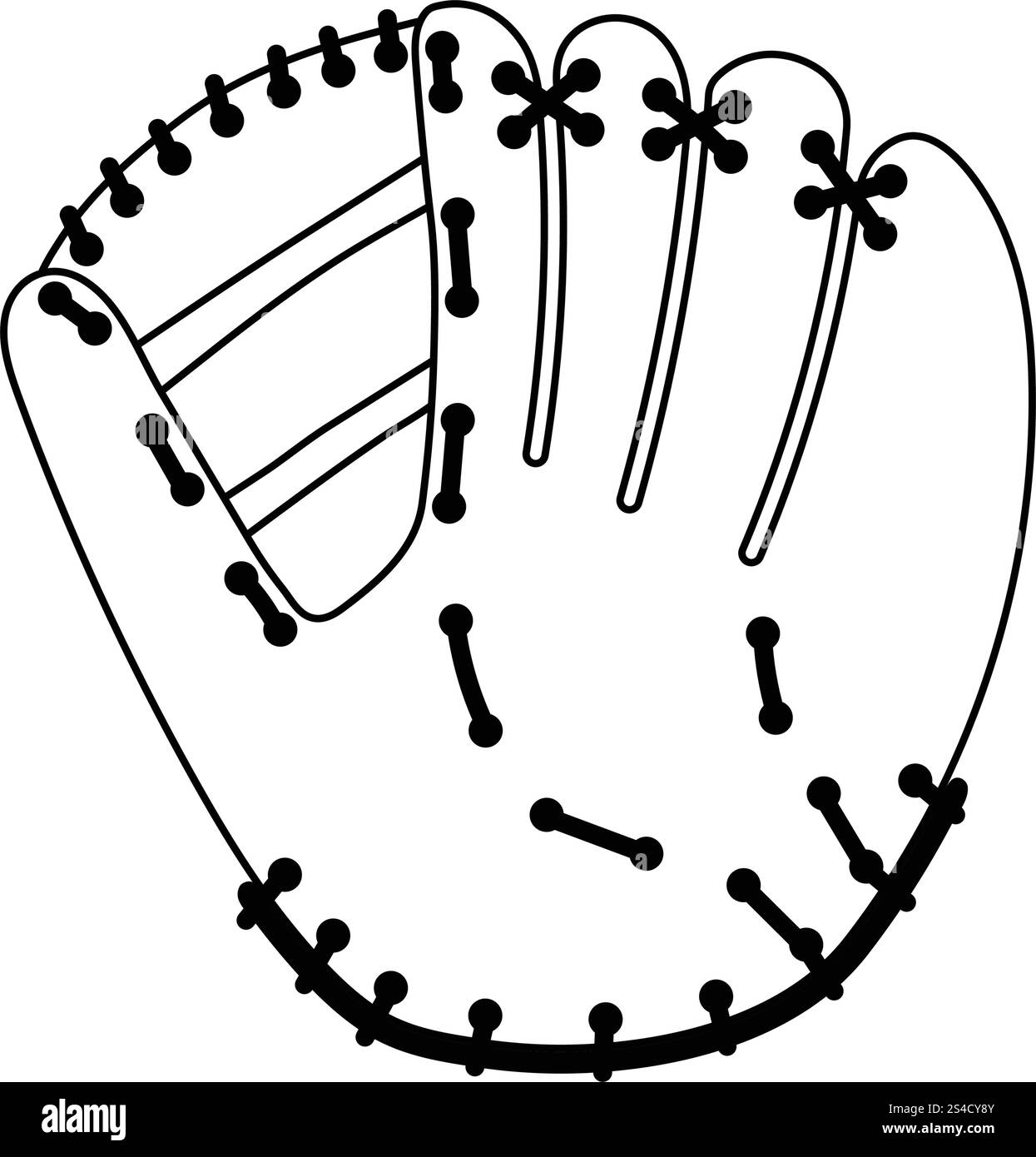 Gant de baseball icône. Fine ligne design. Vector illustration. Illustration de Vecteur