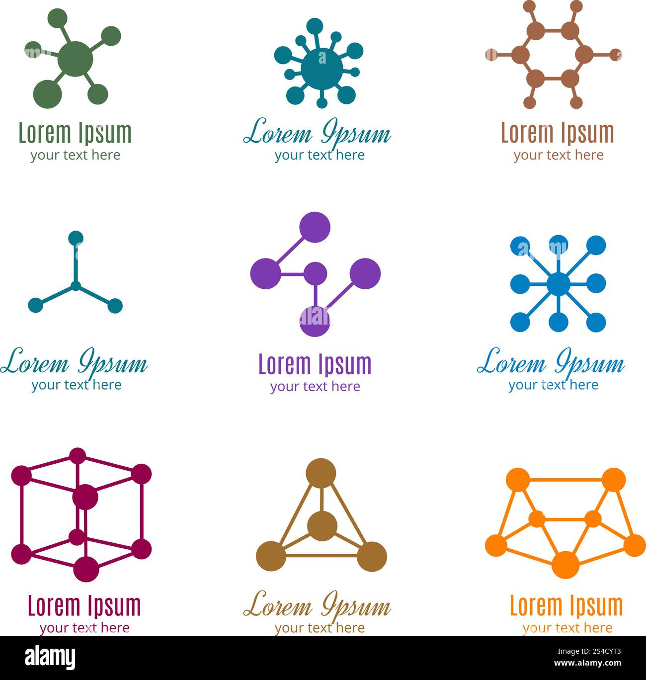 Logos de vecteurs ADN et molécules pour la technologie, la médecine, la science, la chimie, la biotechnologie. Logos de vecteurs ADN et molécules pour la technologie, la médecine, la science, la chimie, la biotechnologie. Modèle de logotype pour illustration de société pharmaceutique Illustration de Vecteur