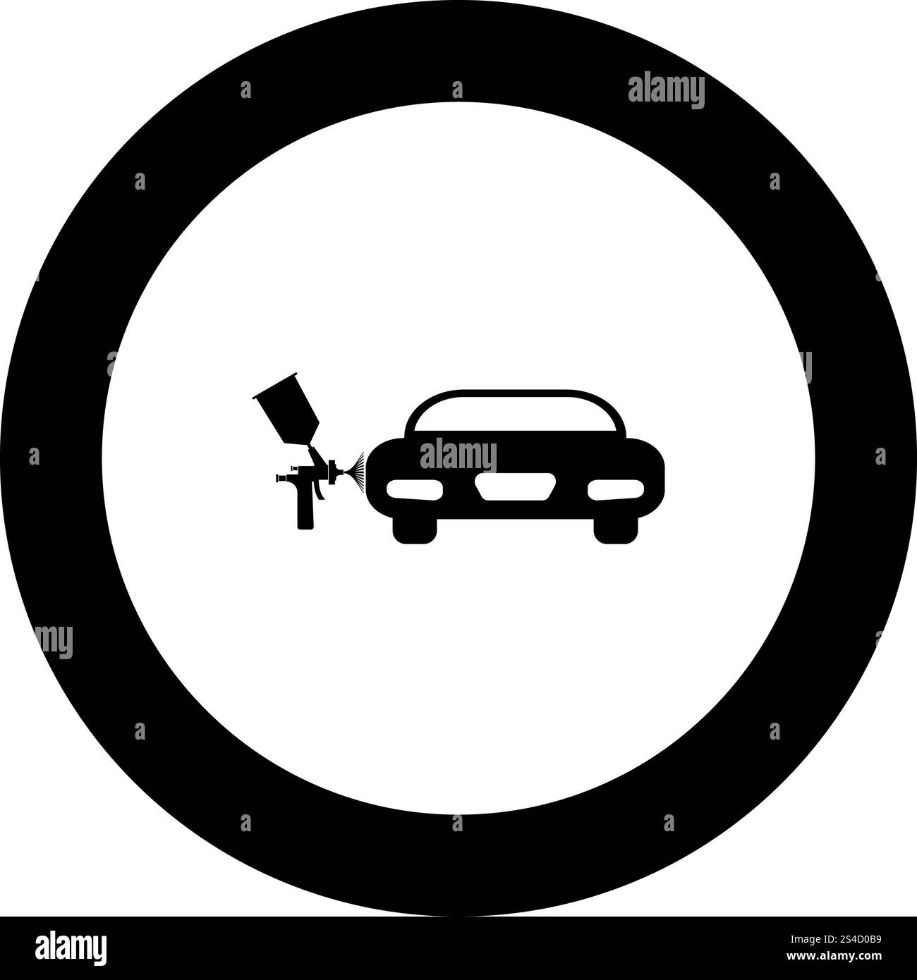 Les machines de peinture couleur noire dans l'icône cercle rond vector illustration Illustration de Vecteur