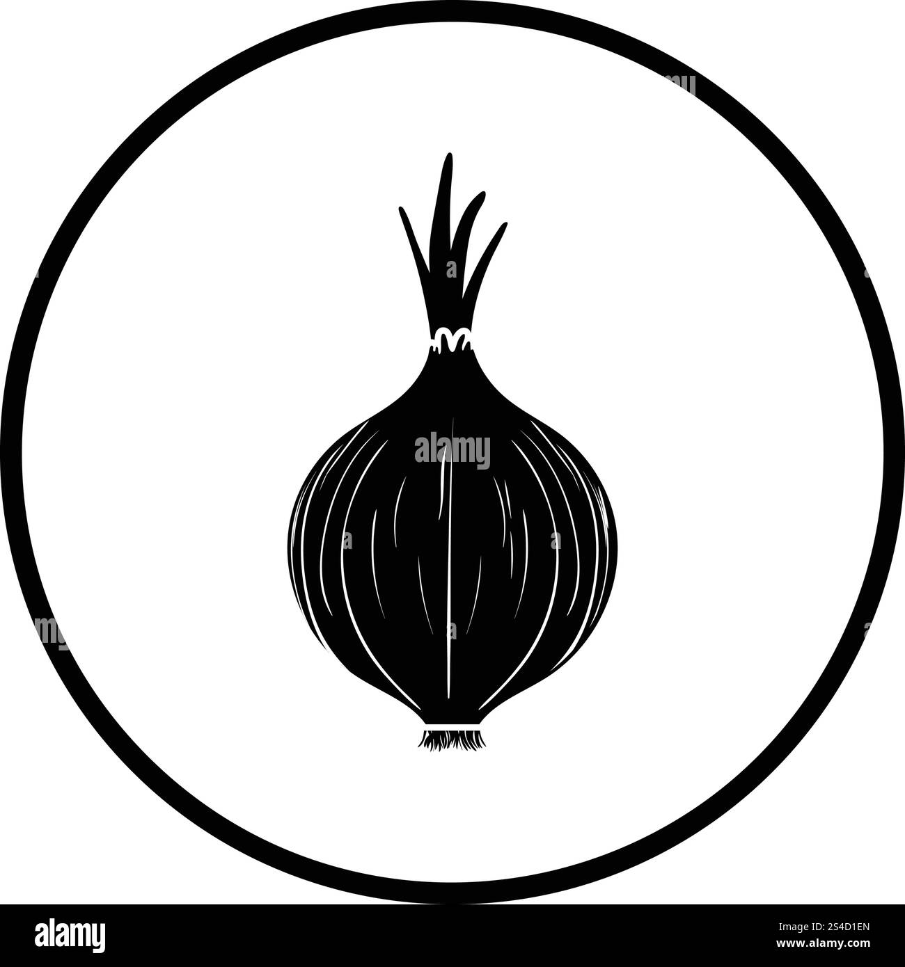 L'icône de l'oignon. Cercle mince de conception. Vector illustration. Illustration de Vecteur