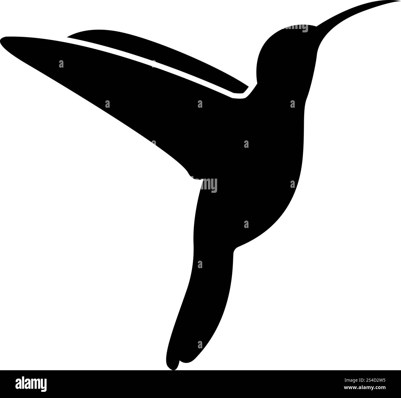 L'icône de couleur noire Colibri illustration vecteur d'images simple style plat Illustration de Vecteur