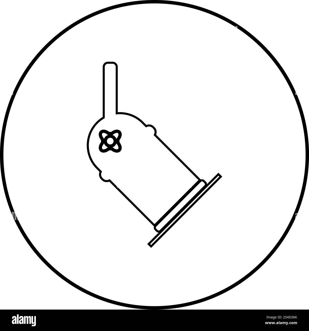 Projecteur lumière noire en couleur icône Contour rond cercle Illustration de Vecteur