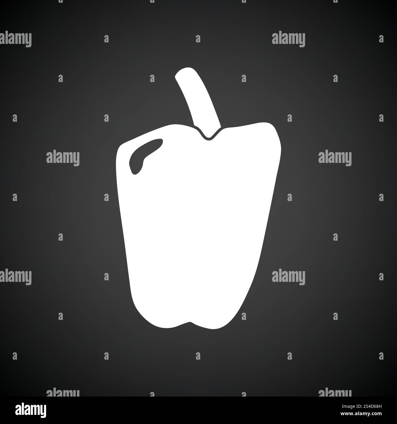 L'icône de poivre. Fond noir avec blanc. Vector illustration. Illustration de Vecteur