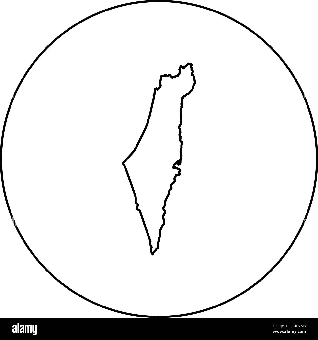La carte d'Israël icon noir en couleur cercle rond contours vector illustration Illustration de Vecteur