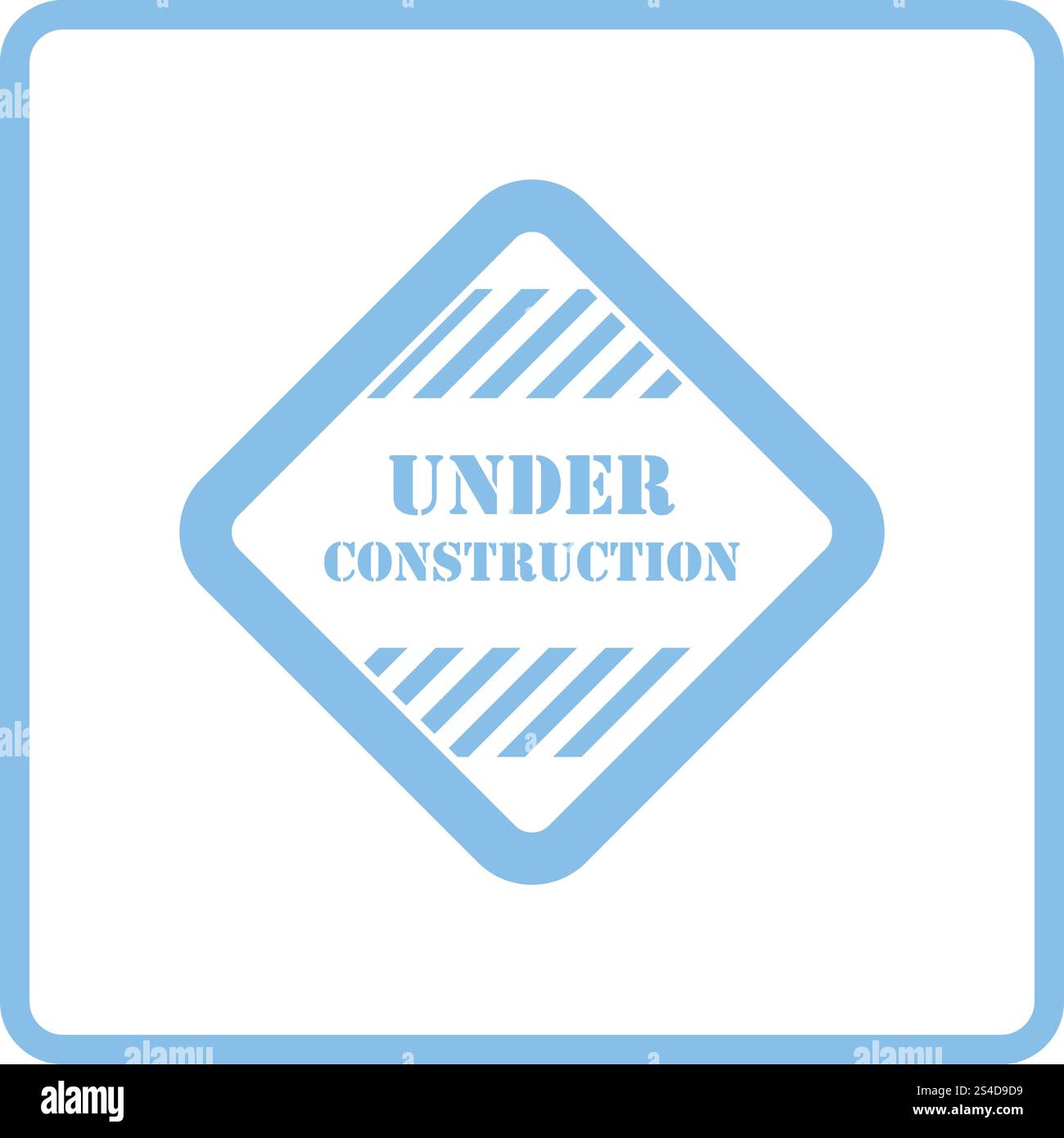 De l'icône en construction. Design cadre bleu. Vector illustration. Illustration de Vecteur